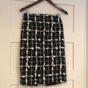 Express Black & White High Waist Pencil Skirt